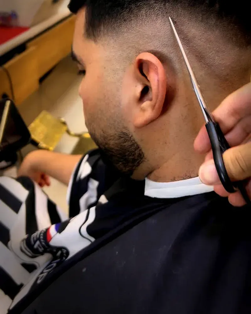 Scissor work over the ear